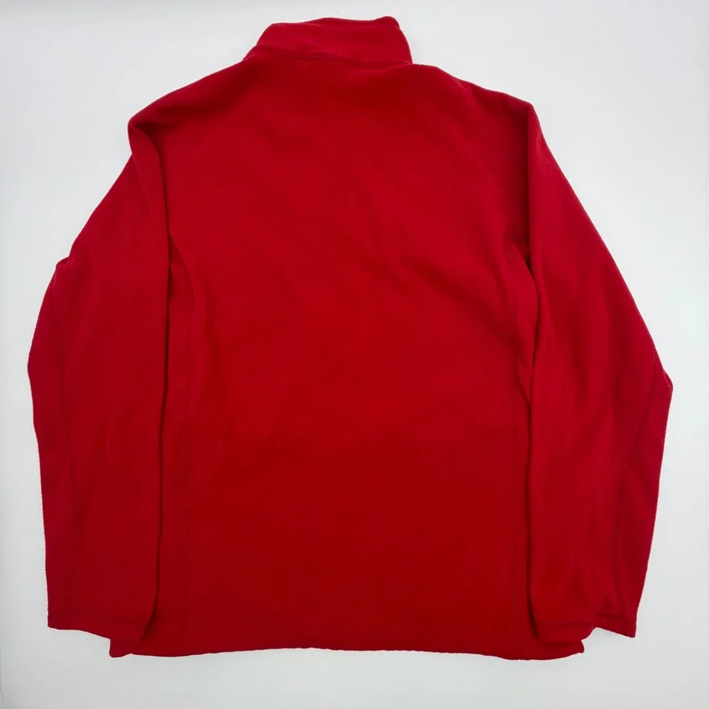 The North Face Mens XL Red Full Zip Fleece Jacket Mock Neck Chest Pocket Logo